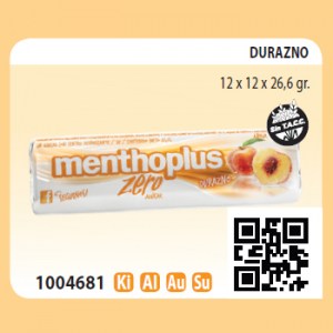 Menthoplus Zero Durazno 12 x 12 x 26,6 gr